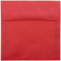 6.5x6. Полупрозрачни пликове, червени, 50 опаковки, първично червено