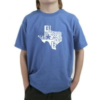 Тениска на думата на поп арт момче - всичко е по -голямо в Тексас