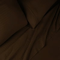 Египетски памук нишка брой ивица лист комплект, Пълен, шоколад от превъзходно