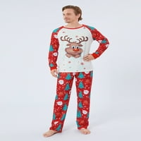Коледни пижами за семейни еленски печат Raglan Tops + панталони
