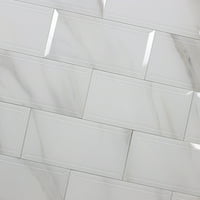 Аболос - природа стена гръб скосени ръб 4 8 стъклена плочка метро в бяло Калаката