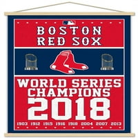 Бостън Ред со-шампиони стена плакат с дървена магнитна рамка, 22.375 34