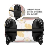 Прикритие на куфара за пътуване, розови пролетни цветя листа еластичен миещ се протектор куфар за куфар, размер x-голям размер