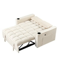 58 4- многофункционално легло с диван с държач за чаши и USB порт, сгъваемо османско дишащо диван легло, кабриолет за спален стол за хол, спалня, апартаменти розово