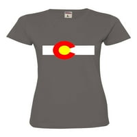 Дамска държавна флаг на Колорадо Делукс мека тениска
