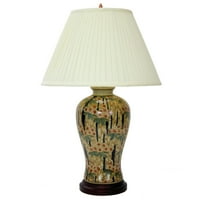 Ориенталски мебели 25 Остъклена бамбукова цветна лампа за ваза