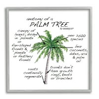 Ступел индустрии тропически Палмово дърво образователни растения флора диаграма графично изкуство сива рамка изкуство печат стена