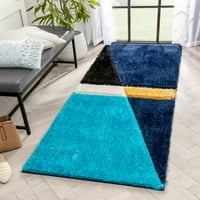Добре тъкани Лоли Мори абстрактни геометрични синьо жълто 2'7 7'3 бегач 3д текстура шаг площ килим