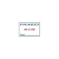 2000ПЛЮС® в печат за дата и съобщение, изпратено по факс, платено, въведено, получено, червено и синьо мастило