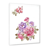 Дизайнарт ' букет от лилави и розови цветя в рамка Арт Принт