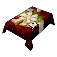 Sunward Коледна покривка за печат на правоъгълник на маса за маса на празнично парти декор за дома