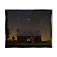 Ступел индустрии Светещи звезди Светещи Нощни съзвездия тиха кабина снимка джет черно плаваща рамка платно печат стена изкуство, дизайн от Ройс баир