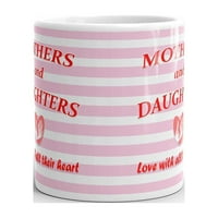 Майките и дъщерите обичат цялото си сърце кафе чай керамична чаша за работа купа подарък oz