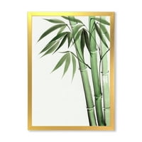 Дизайнарт 'палмов бамбук детайл на бял фон' традиционна рамка Арт Принт