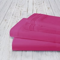 Комплект чаршафи от микрофибър дълбок джоб до, пълен, горещо розово
