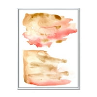 Дизайнарт 'Червено розово злато и бежово абстрактни облаци' модерна рамка платно стена арт принт