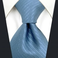 Вратовръзка за мъже стоманени сини вратовръзки твърд цвят изключително дълъг вратовръзка