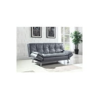 Кожа на Бенджара, регулируем диван в стил ретро, ​​сив цвят: сиво