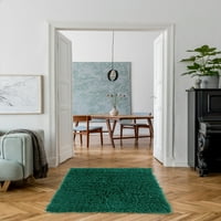 Linon Home Décor New Flokati Area Collection, Emerald Green, 2. 4.67
