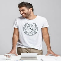Скица кон и тениска за подкова тениски -изображения от Shutterstock, мъжки среден