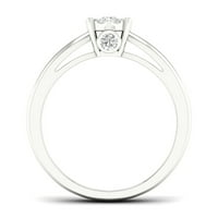 1 4к ТДВ диамант с стерлинги Сребърен пасианс стил клъстер булчински комплект