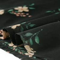 Уникални изгодни Дамски флорални разрошени вратовръзка в шията ударена талия рокля от шифон