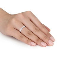 Миабела Дамски диамантен акцент 10кт Бяло Злато полу-вечен юбилеен пръстен