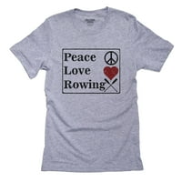 Мир за гребане на мир - символ сърдечни гребла - Моден знак Мъжки сива тениска