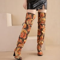 Juebong ботуши на клирънс дълга обувка за жени над коляното бедро високи каубойски ботуши дълги разтегателни ботуши Блокирани