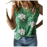 Lhked дамски ризи с къси ръкави ризи за жени на хлабина Жените летни цветови цветни цветове Contrast Leopard Printing Pullover