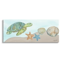 Ступел индустрии зелена костенурка плуване морски звезди морски живот живопис галерия увити платно печат стена изкуство, дизайн