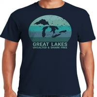 Графика Америка щата Мичиган САЩ Големите езера Мъжка графична тениска колекция