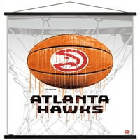 Атланта Хоукс-капково Баскетбол стена плакат с дървена магнитна рамка, 22.375 34