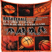 Подаръци за баскетболно одеяло, 40 x50 спортно хвърляне на одеяло за момчета момичета, леки, плюшени, меки, уютни, топли, фланелни