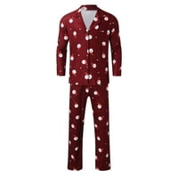 Семейна коледна пижама Clearance Коледа мъже мама отпечатани топ+панталони Xmas Family Family, съвпадащи пижами