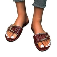 Чехли за жени против плъзгане лято нови големи обувки за външна търговия ежедневни змийски кожа Pu повърхност