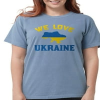 Cafepress - Обичаме тениската на Украйна - риза Womens Comfort Colors®