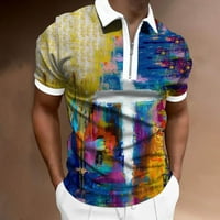 Мъжки риза голф риза ретро цвят контраст на открито улица с къси ръкави с копче за печат облекло за моден дизайнер на небрежен