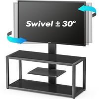 Стойка за 3 телевизора с въртяща се и наклонена стойка за забавление за 32-70 плазмен ЖК-дисплей, светодиод, ОЛЕД плосък извит екран телевизори