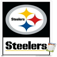 Pittsburgh Steelers - Плакат за стена на лого, 22.375 34