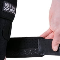 Атлетек спорт коляно скоба подкрепа Ръкав, помага за облекчаване на ПКЛ, ЛКЛ, МКЛ, менискус сълза, артрит и тендинит болка със странични стабилизатори отворен пател