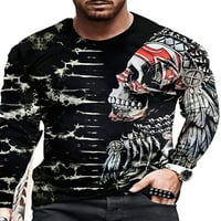 Niuer Man риза с дълъг ръкав върхове екипаж на шията t fashioanble tunic tunic print pullover m