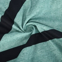 Дамски цветен блок геометрични върхове летни тийнейджъри свободни фитлети туники с къси ръкави ризи за свободното време блуза zip v тениски за врата зелени xxxl