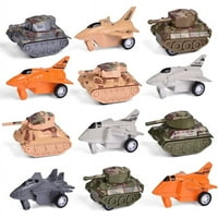 Забавни малки играчки Великденски яйца предварително напълнени с изтеглящи се армейски превозни средства, армейски самолети и