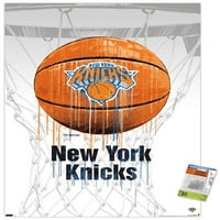 New York Knicks - Плакат за стена на баскетбол с бутилки, 22.375 34