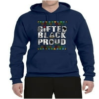 Wild Bobby, надарен черен и горд черен гордостта Unise Graphic Hoodie Sweatshirt, флот, среден