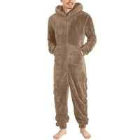 Simplmasygeni Men Pants Pajamas с дълъг ръкав качулка пижами и множество джобове ежедневни зимни топли ромопи