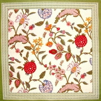 Флорална ягодова памучна салфетка 18 18 многоцветна