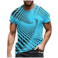 Feternalsummer с късо ръкав яка пот-абсорбираща ретро печат модна пуловер Топ ризи за мъже