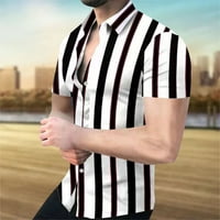 Daqian мъжки тениски Просвещение Мъжки копче за ревера 3D принт Небрежен тънък год с къс ръкав Мултоцветна риза Мъжки ризи Просвет